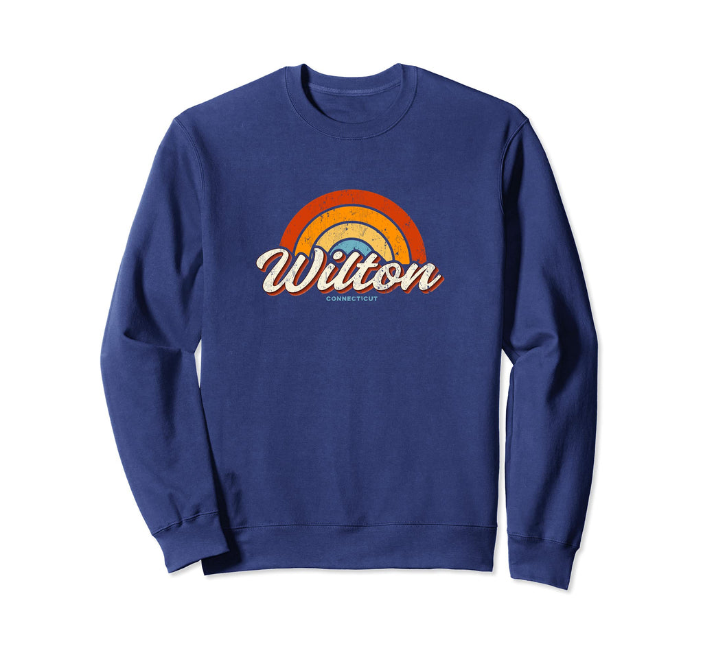Wilton Connecticut Ct Rainbow 70S Sweatshirt - Graphic Print Men Women - T-Shirt, Sweatshirt, Hoodie