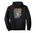 Lizard 80S Vaporwave Reptile Hoodie - Casual Everyday Wear Men Women - T-Shirt, Sweatshirt, Hoodie