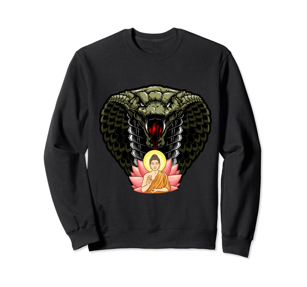Yoga Meditation Cobra Snake Buddha Sweatshirt - Trendy Graphic Unisex - T-Shirt, Sweatshirt, Hoodie