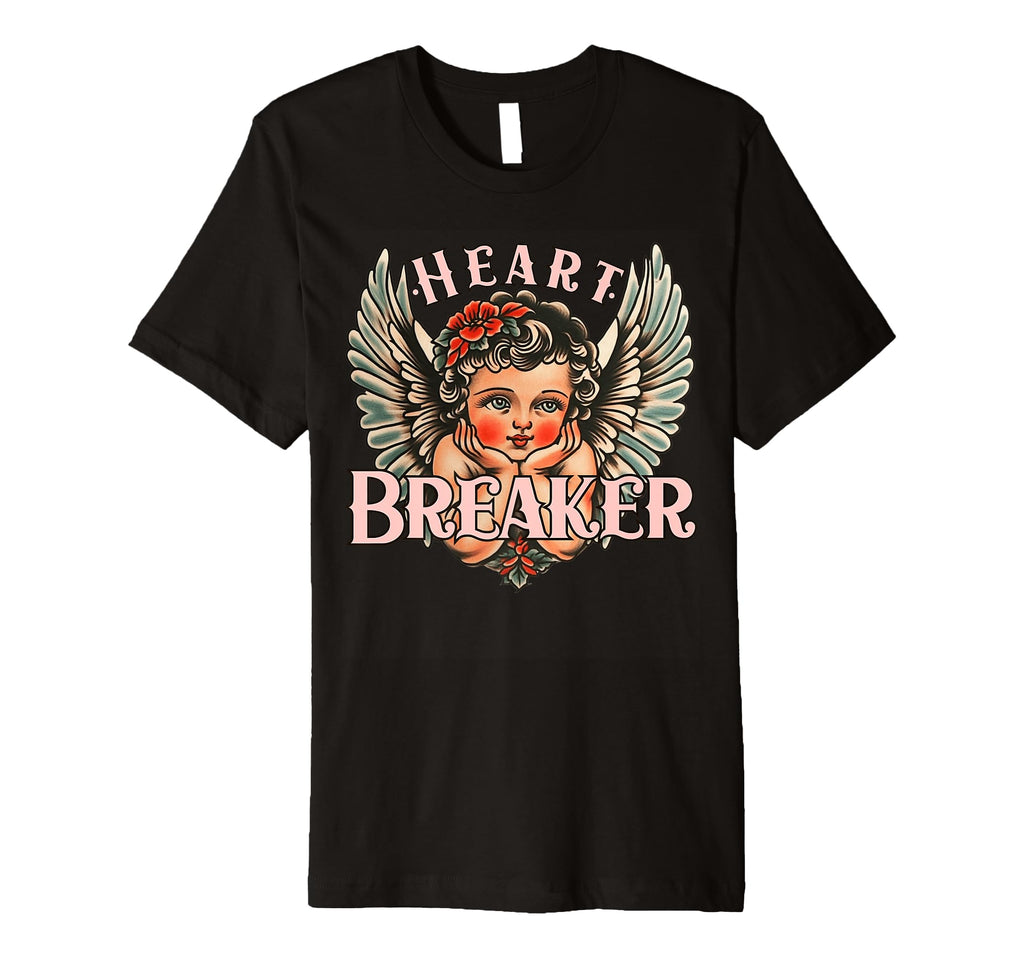 Valentines Heart Breaker Cupid Flash Tattoo T-Shirt - Trendy Graphic Unisex - T-Shirt, Sweatshirt, Hoodie