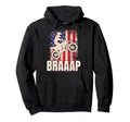 Braaap American Flag Dirt Bike Hoodie - Novelty Apparel for Adults - T-Shirt, Sweatshirt, Hoodie