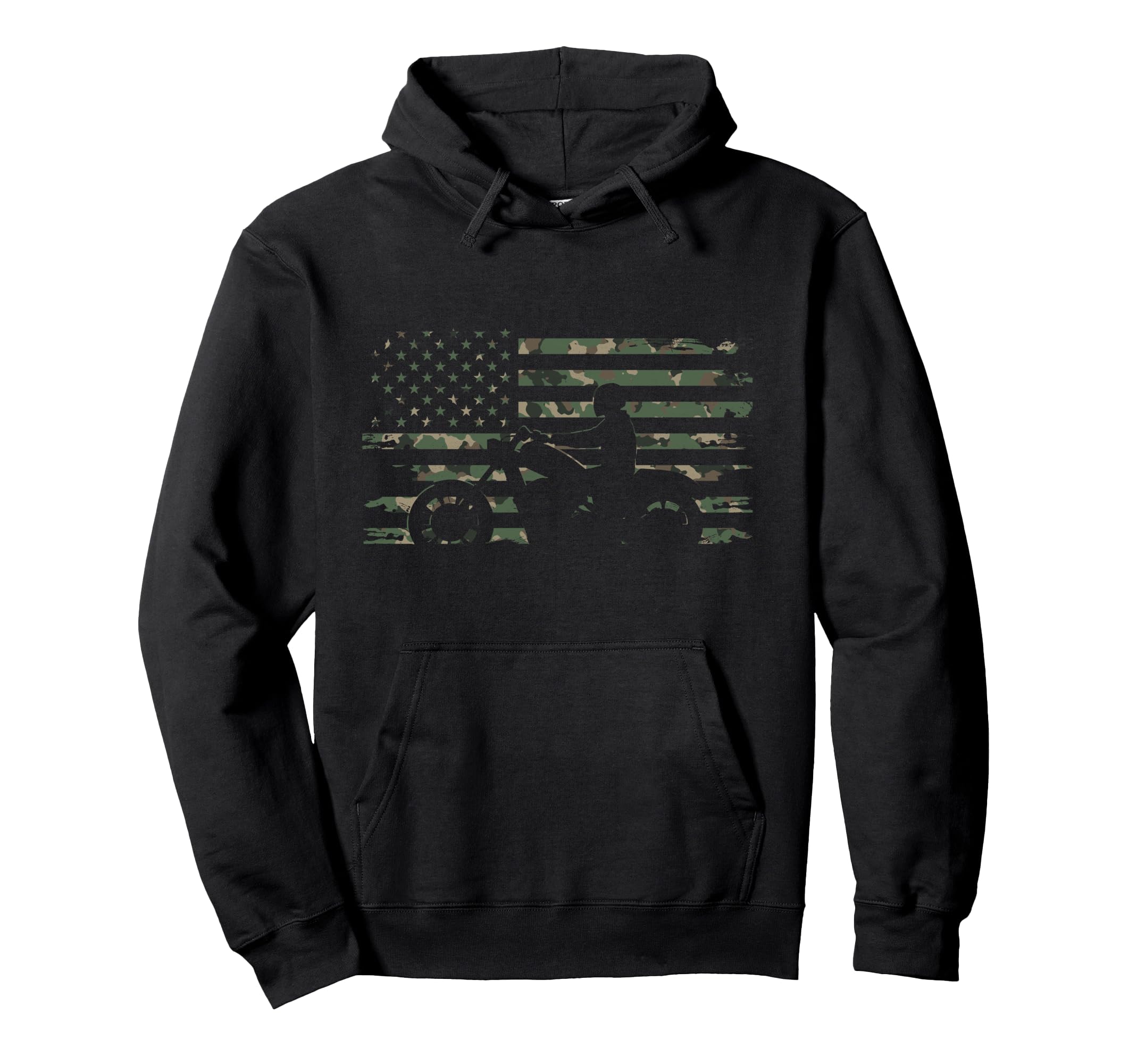 American Flag Motorcycle Motorcycle Hoodie - Fun Novelty Design for Adults - T-Shirt, Sweatshirt, Hoodie