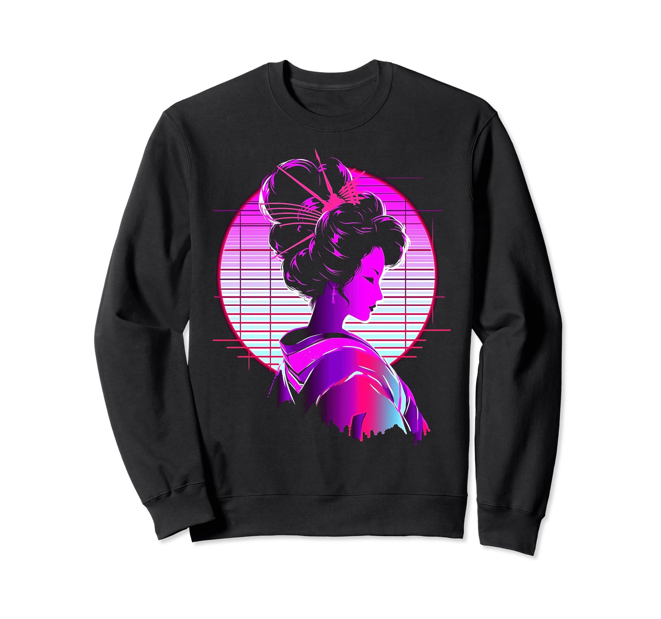 Vaporwave Geisha 80S Synthwave 40 Sweatshirt - Minimalist Print Men Women - T-Shirt, Sweatshirt, Hoodie