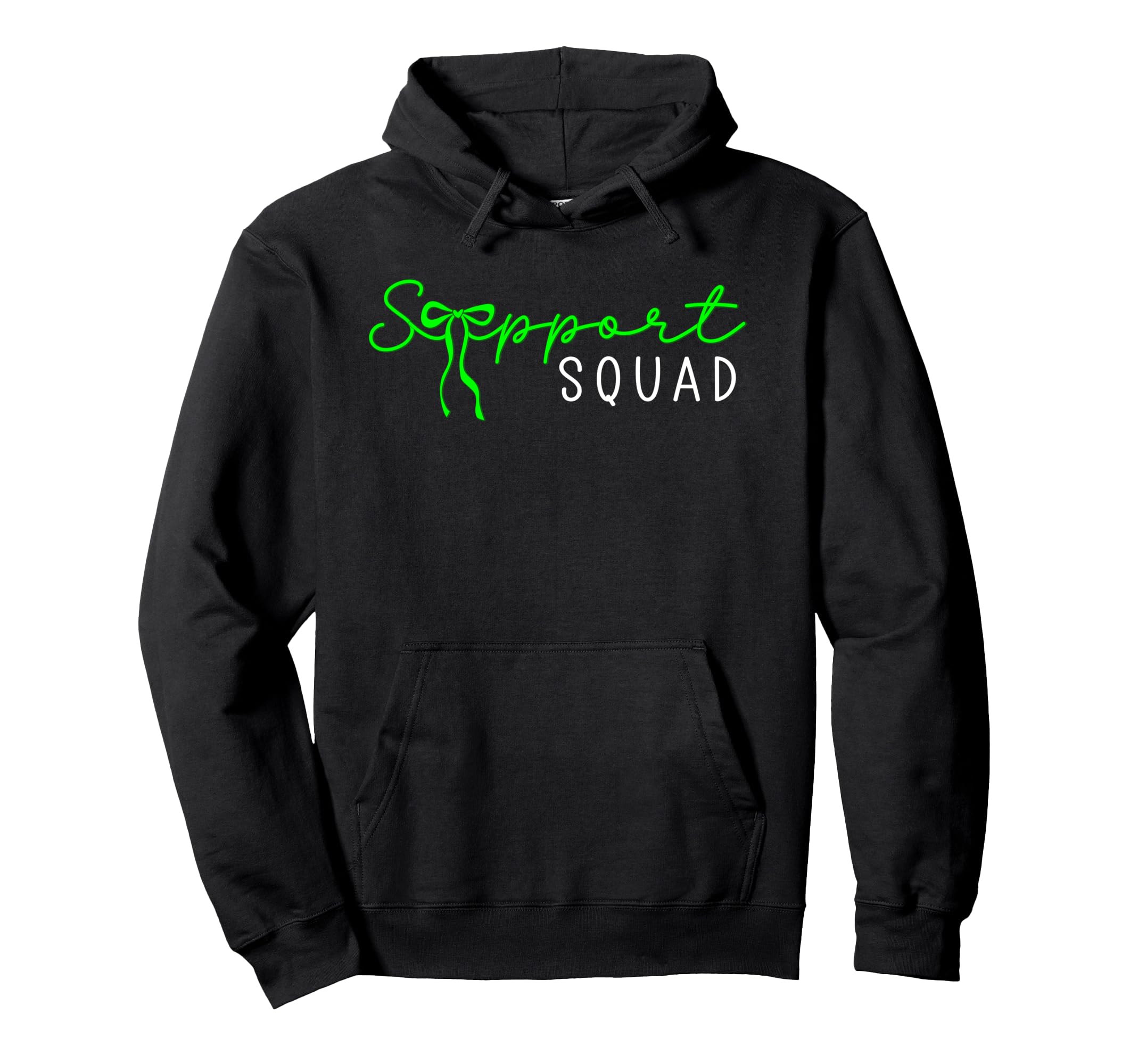 Support Squad Coquette Green Ribbon Hoodie - Unique Graphic Men Women - T-Shirt, Sweatshirt, Hoodie