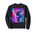Pug Dog Cyber Vaporwave 80S Sweatshirt - Aesthetic Graphic Unisex - T-Shirt, Sweatshirt, Hoodie