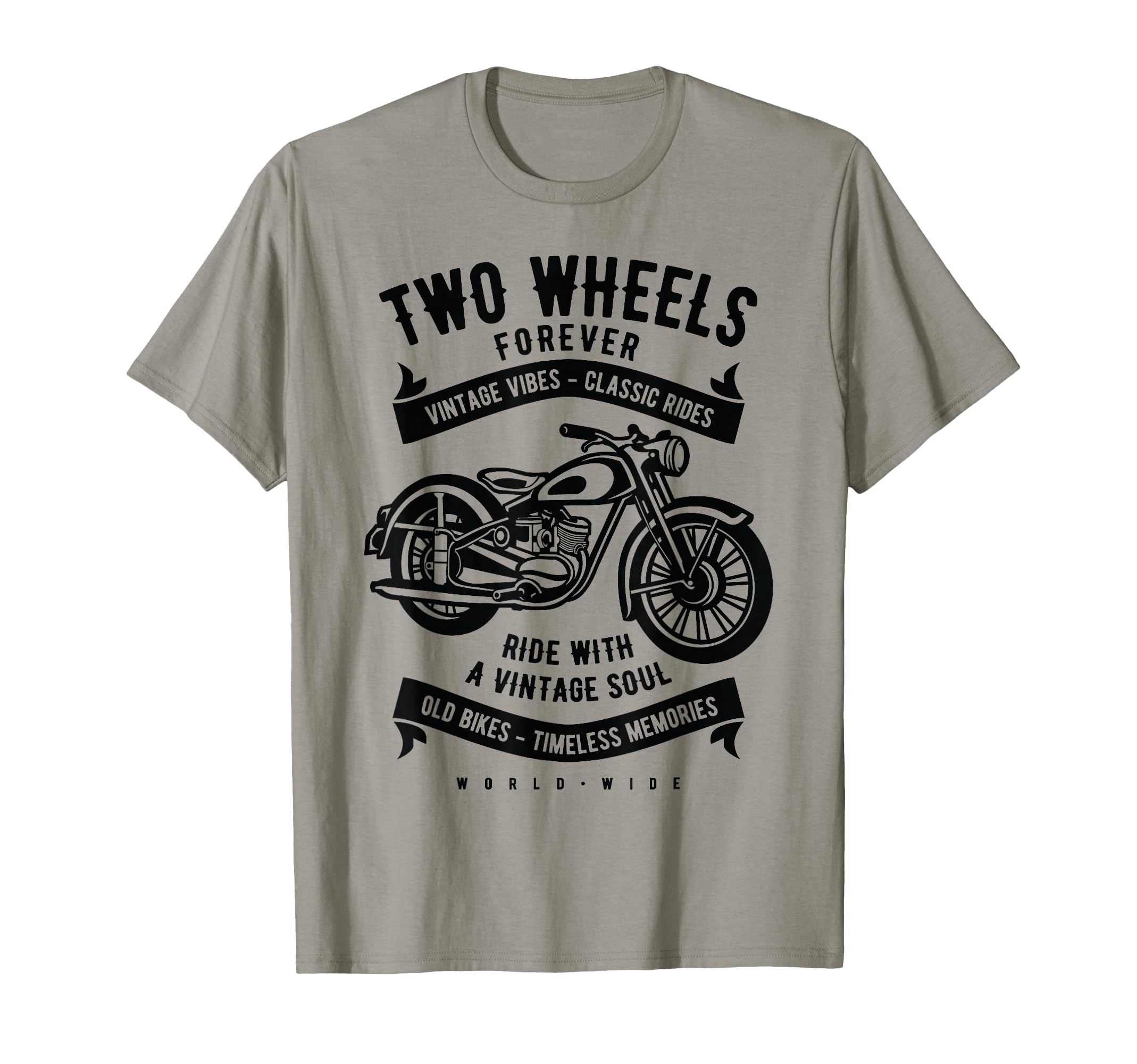 Two Wheels Forever Motorcycle T-Shirt - Minimalist Print for Adults - T-Shirt, Sweatshirt, Hoodie