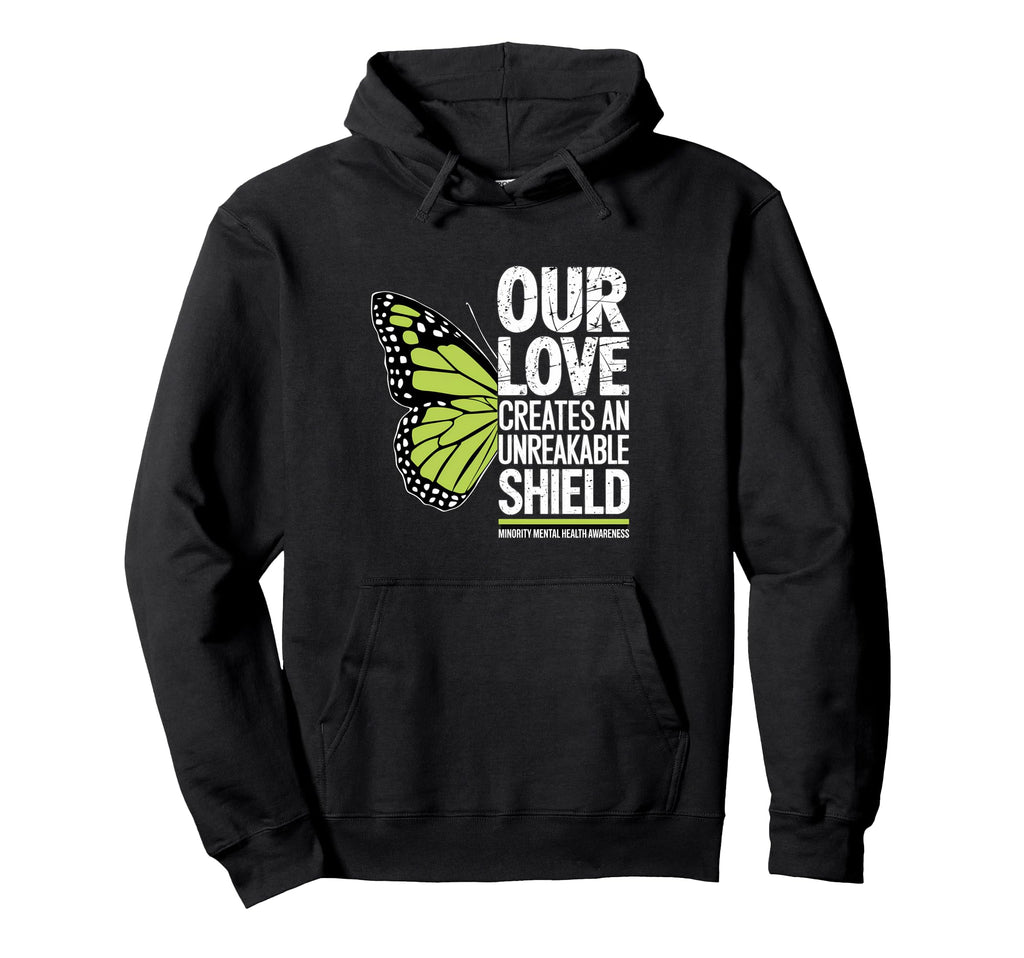 Unbreakable Shield Butterfly Mental Hoodie - Minimalist Print Unisex - T-Shirt, Sweatshirt, Hoodie