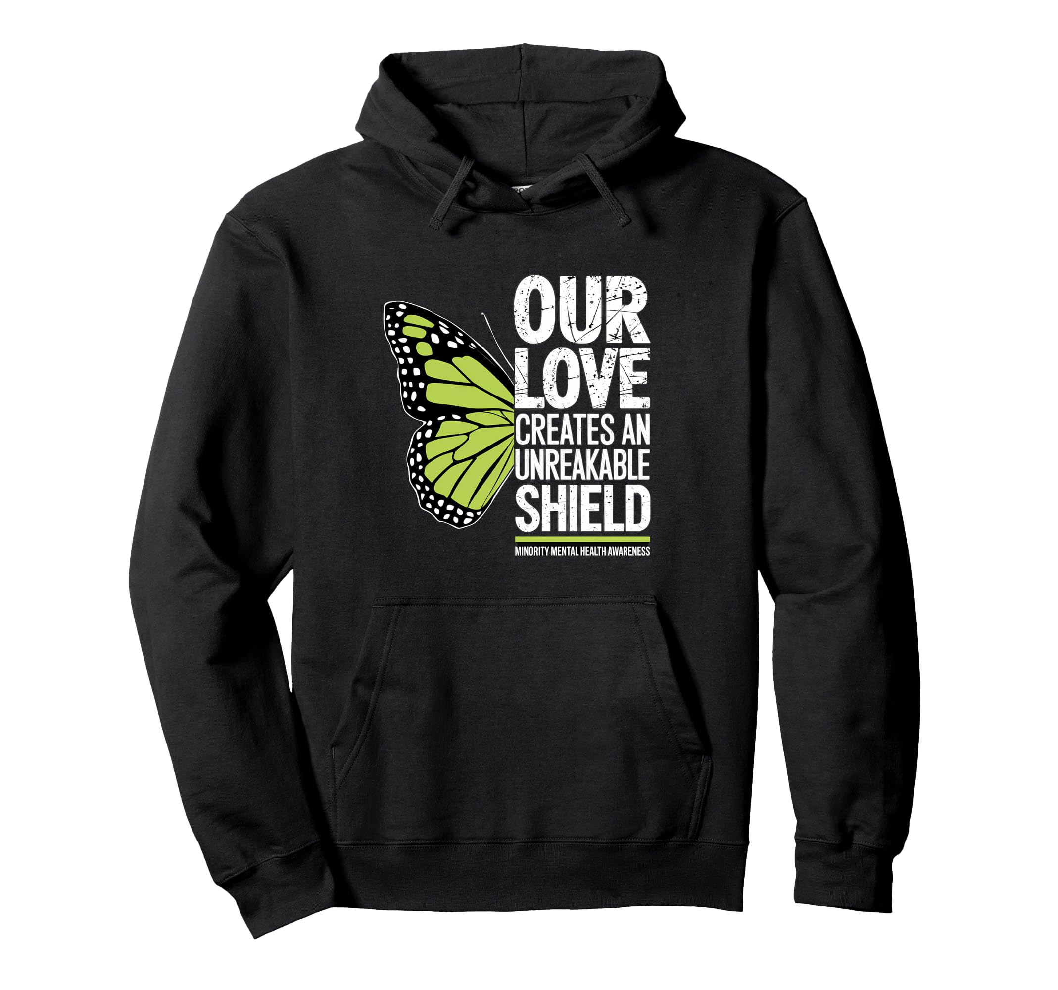 Unbreakable Shield Butterfly Mental Hoodie - Minimalist Print Unisex - T-Shirt, Sweatshirt, Hoodie