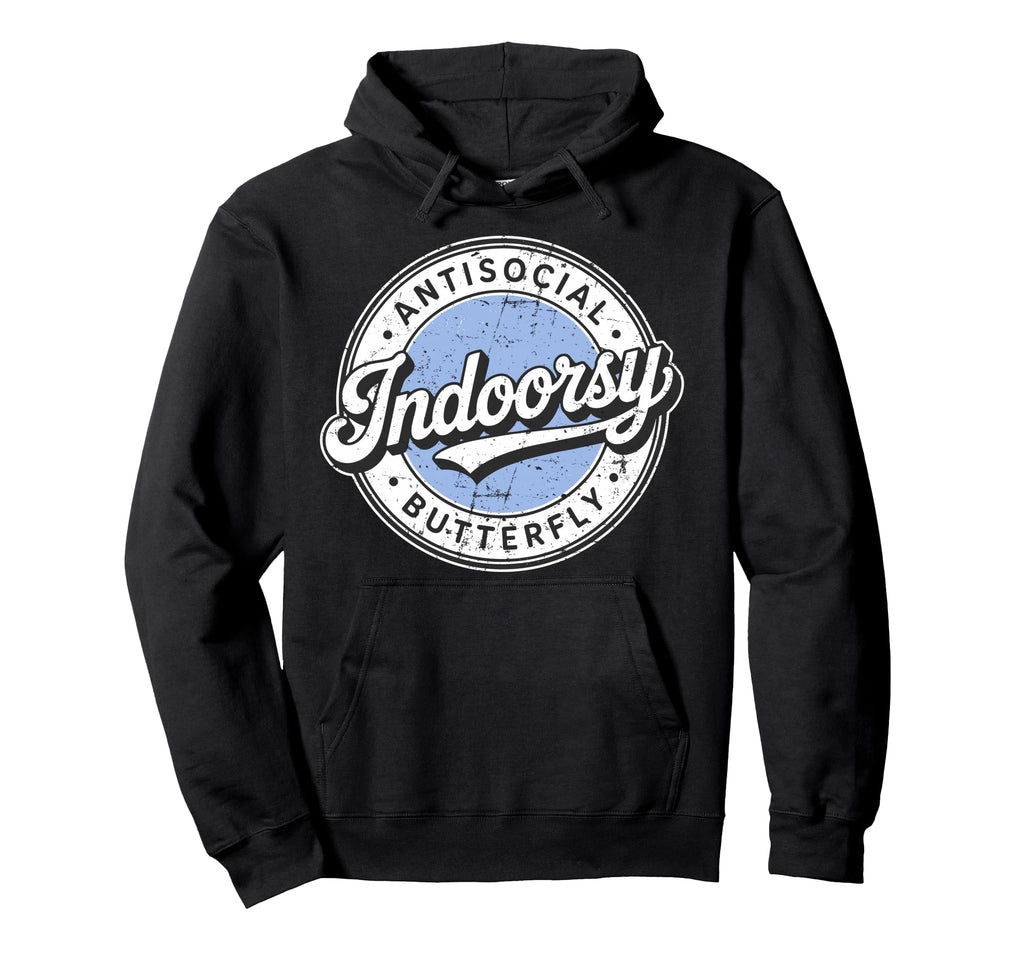 Badge Introvert Indoorsy Antisocial Hoodie - Custom Art Print Men Women - T-Shirt, Sweatshirt, Hoodie
