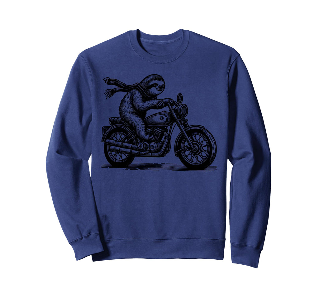 Sloth Riding Motorcycle Sweatshirt - Custom Art Print Unisex - T-Shirt, Sweatshirt, Hoodie