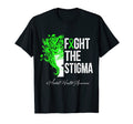 Fight Stigma Green Hair Ribbon Mental T-Shirt - Unique Graphic for Adults - T-Shirt, Sweatshirt, Hoodie