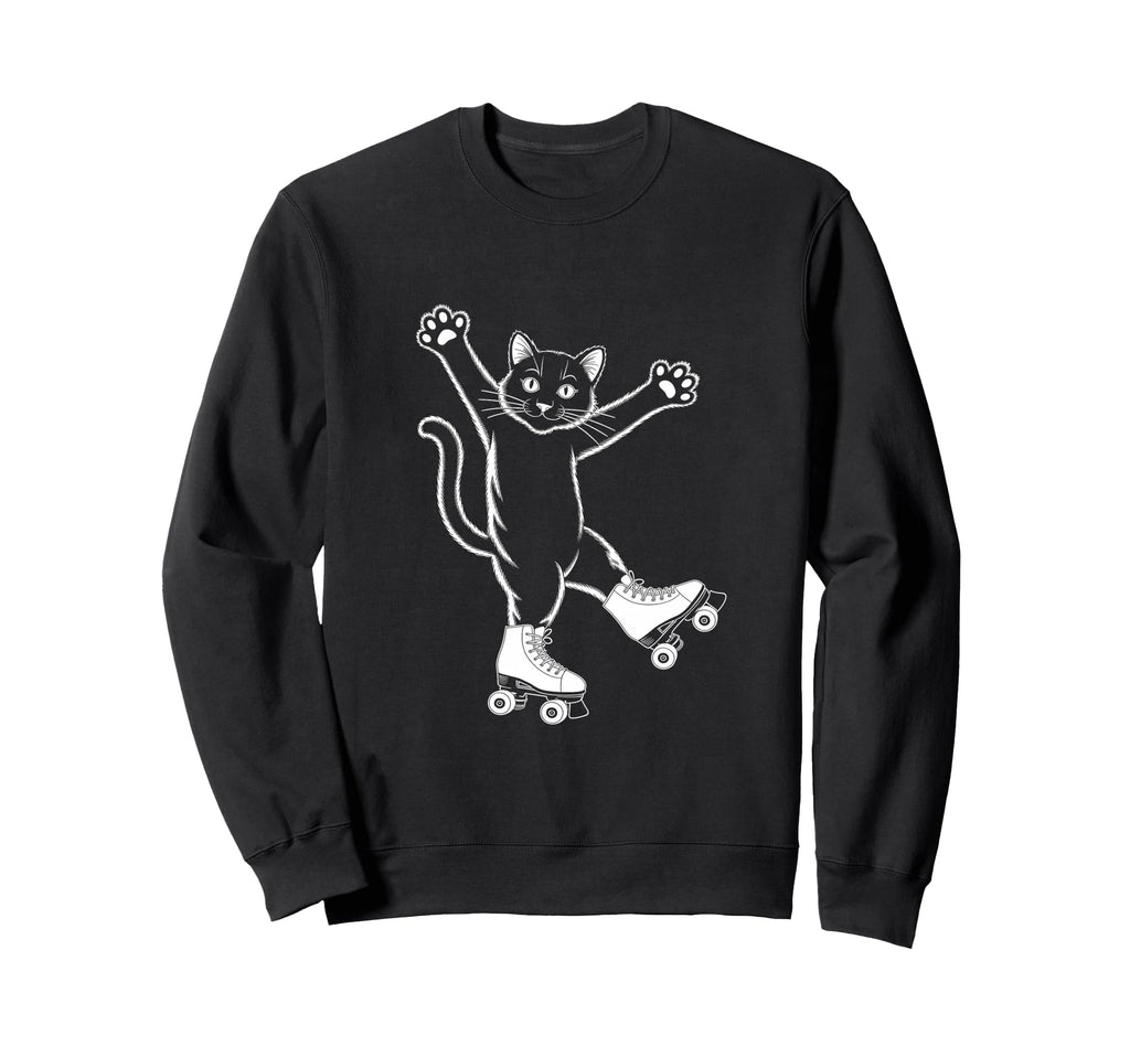 Line Art Realistic Cat Roller Sweatshirt - Minimalist Print for Adults - T-Shirt, Sweatshirt, Hoodie