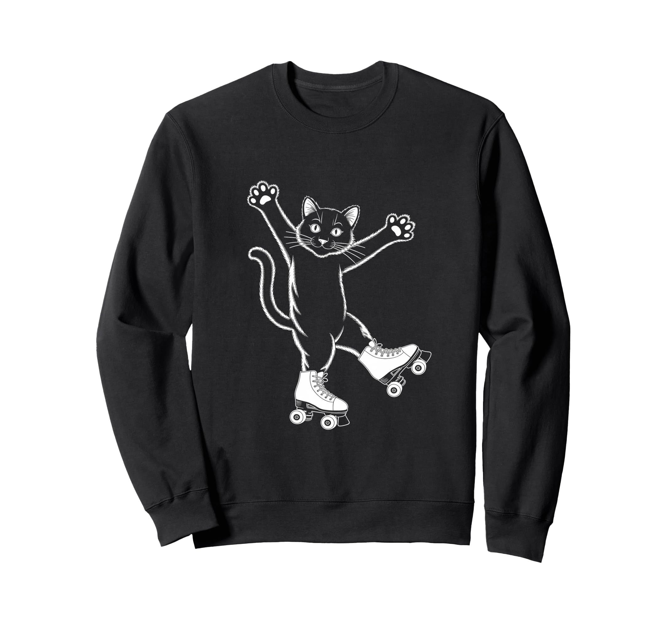 Line Art Realistic Cat Roller Sweatshirt - Minimalist Print for Adults - T-Shirt, Sweatshirt, Hoodie