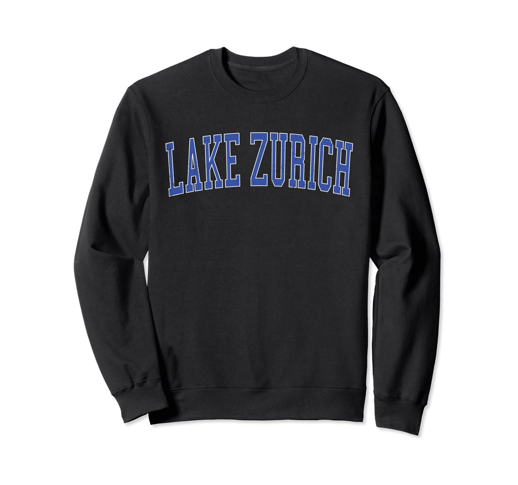 Lake Zurich Il Distressed Blue Sweatshirt - Trendy Graphic Men Women - T-Shirt, Sweatshirt, Hoodie