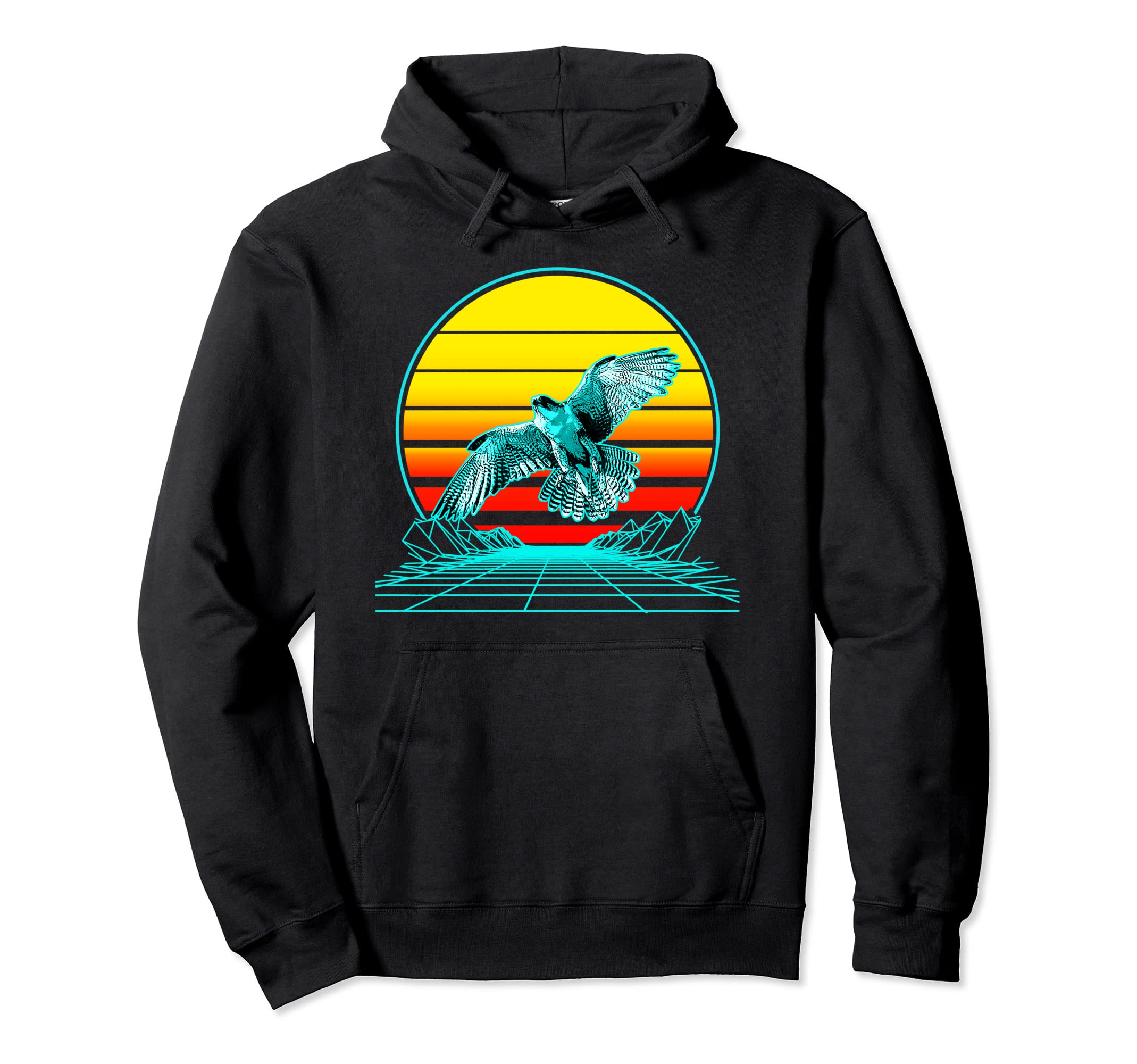 Sunset Falcon Hoodie - Fun Novelty Design Unisex - T-Shirt, Sweatshirt, Hoodie