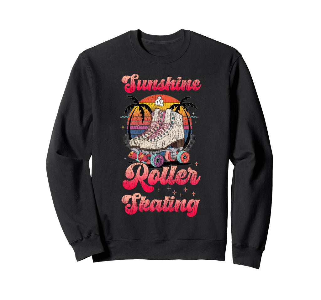 Roller Skating Skate 1970S Sunshine Sweatshirt - Unique Graphic Unisex - T-Shirt, Sweatshirt, Hoodie