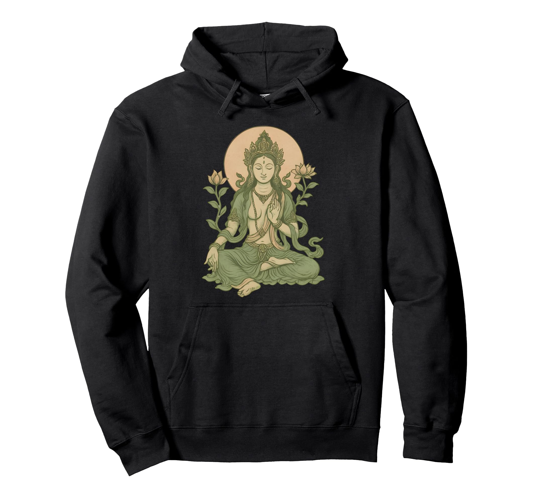 Serene Meditation Goddess Spiritual Hoodie - Custom Art Print for Adults - T-Shirt, Sweatshirt, Hoodie