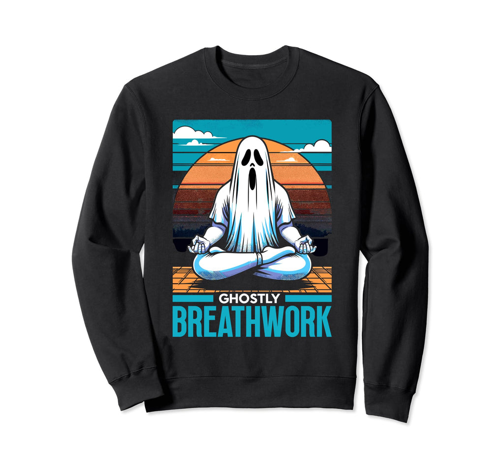 Ghost Monster Meditation Sweatshirt - Fun Novelty Design Men Women - T-Shirt, Sweatshirt, Hoodie
