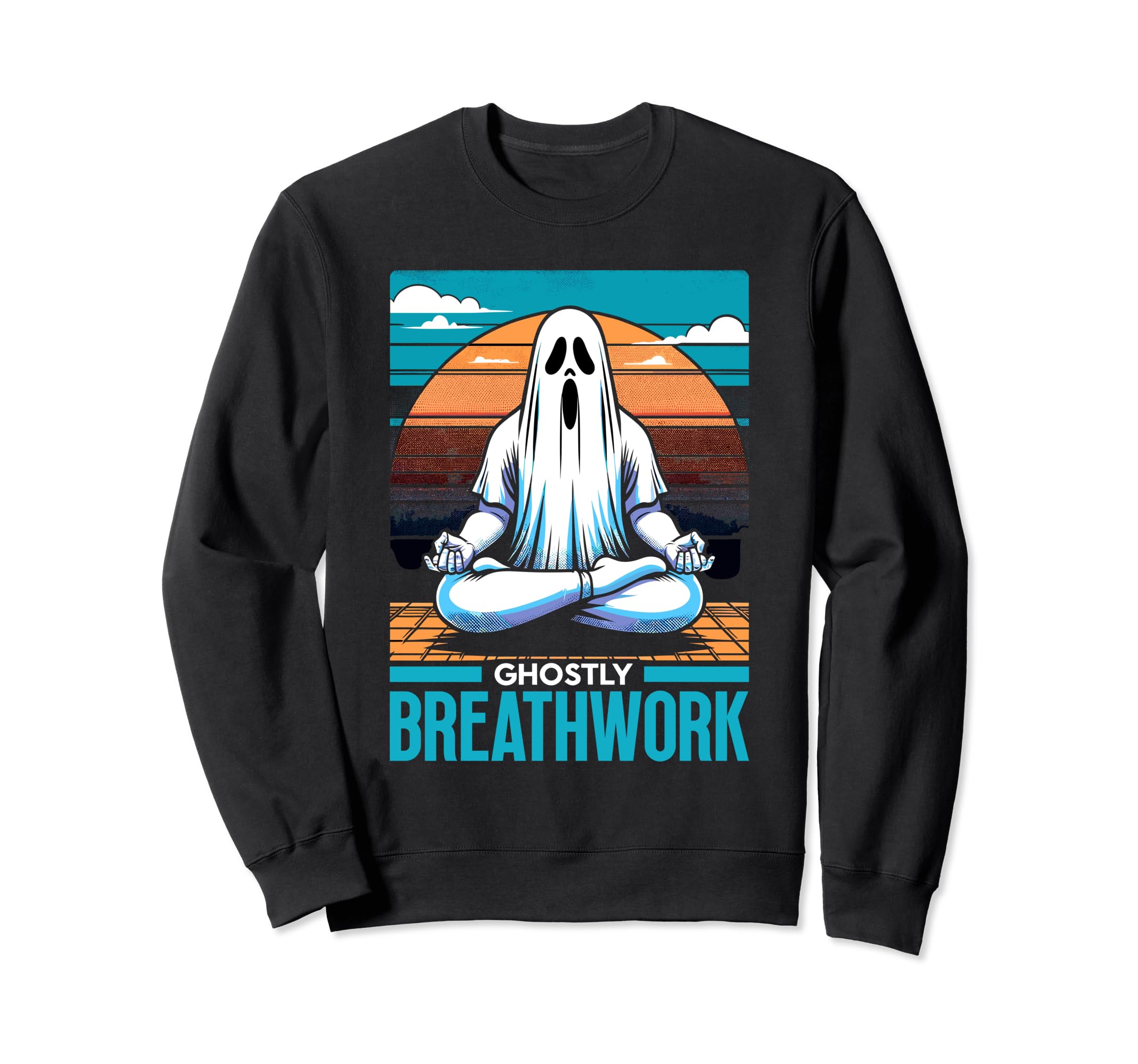 Ghost Monster Meditation Sweatshirt - Fun Novelty Design Men Women - T-Shirt, Sweatshirt, Hoodie