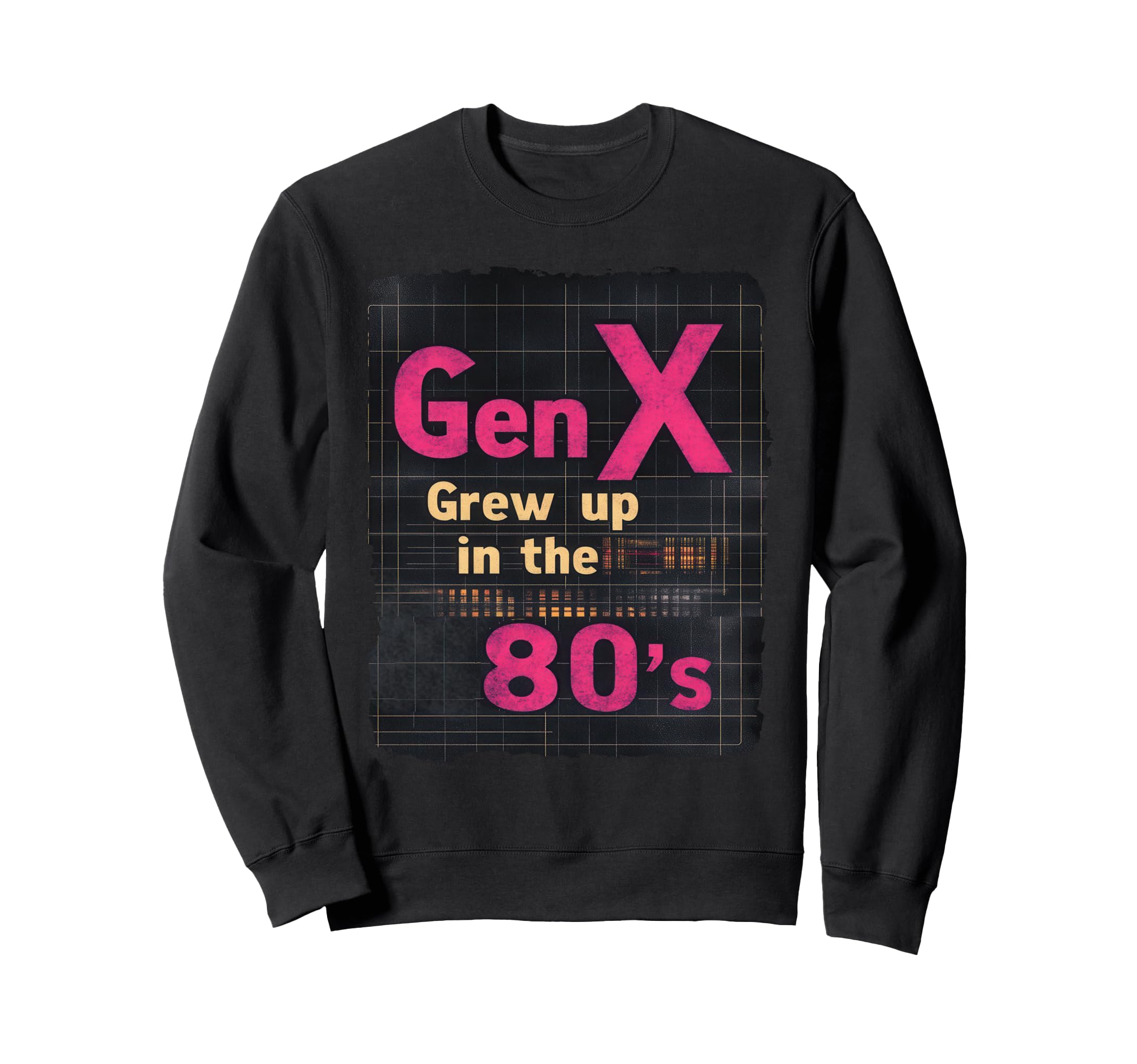 Gen X Grew Up 80S Synthwave Sweatshirt - Custom Art Print for Adults - T-Shirt, Sweatshirt, Hoodie