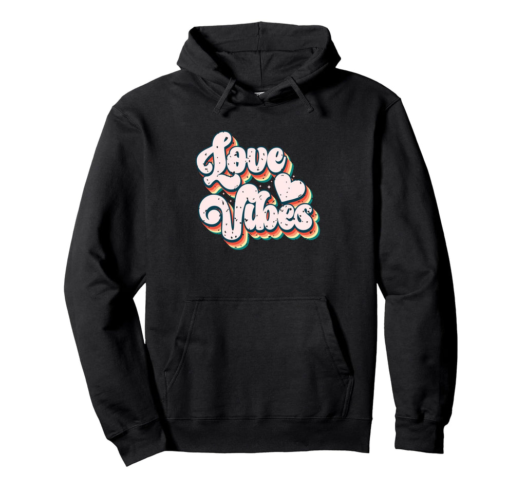 Love Vibes Heart Typography Art Hoodie - Graphic Print for Adults - T-Shirt, Sweatshirt, Hoodie