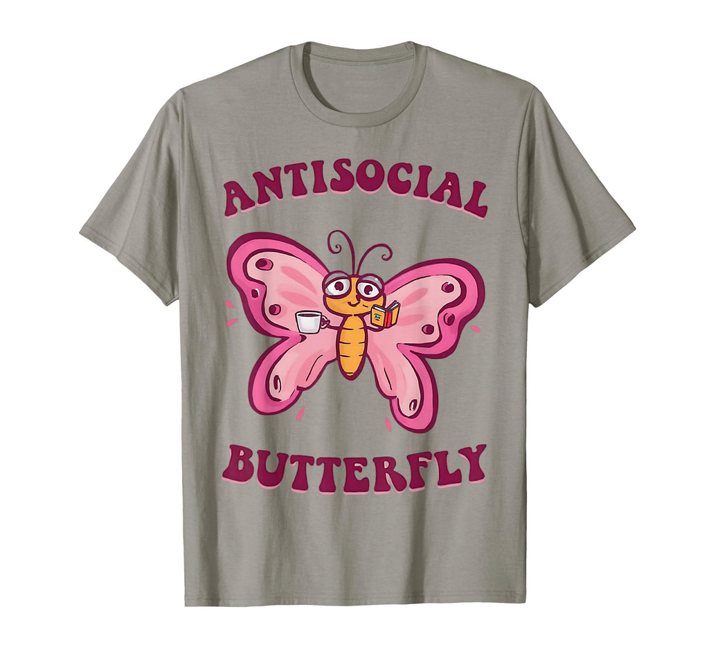 Groovy Anti Social Butterfly Ironic T-Shirt - Aesthetic Graphic for Adults - T-Shirt, Sweatshirt, Hoodie