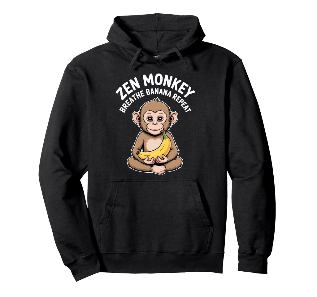 Zen Monkey Breathe Banana Repeat Hoodie - Custom Art Print for Adults - T-Shirt, Sweatshirt, Hoodie