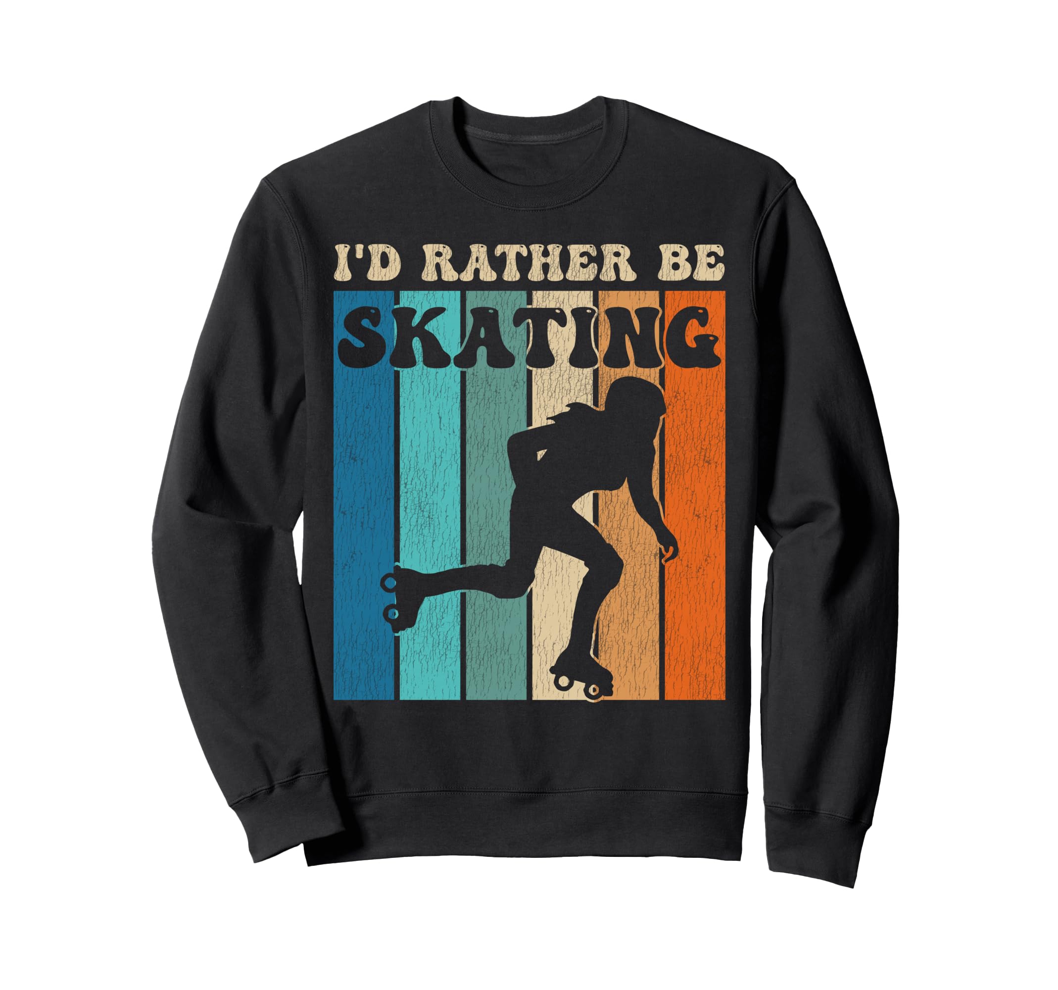 Roller Skating Skate 1970S Black Sweatshirt - Custom Art Print for Adults - T-Shirt, Sweatshirt, Hoodie