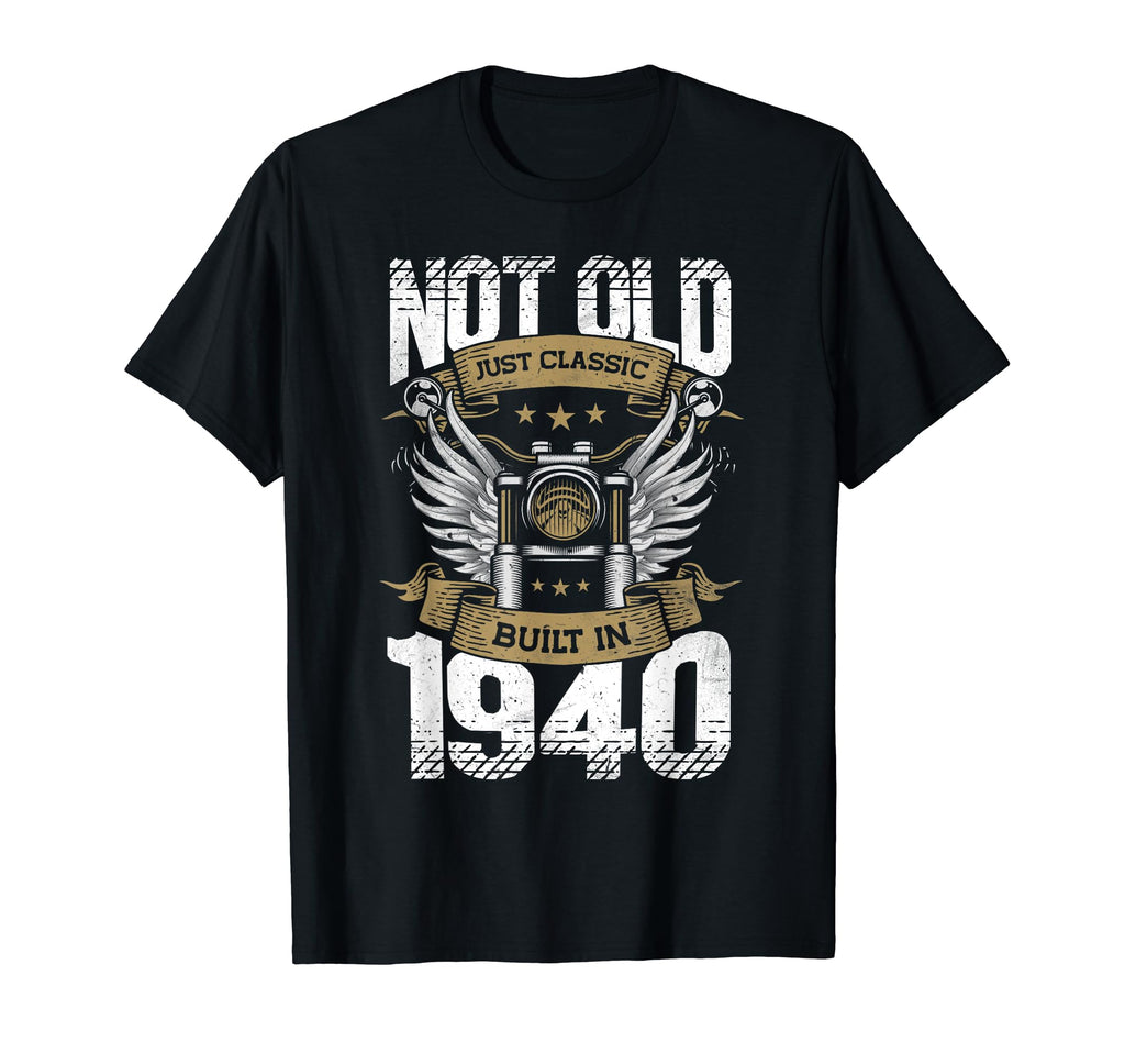 Motorcycle Biker Birthday Built 1940 T-Shirt - Trendy Graphic Men Women - T-Shirt, Sweatshirt, Hoodie
