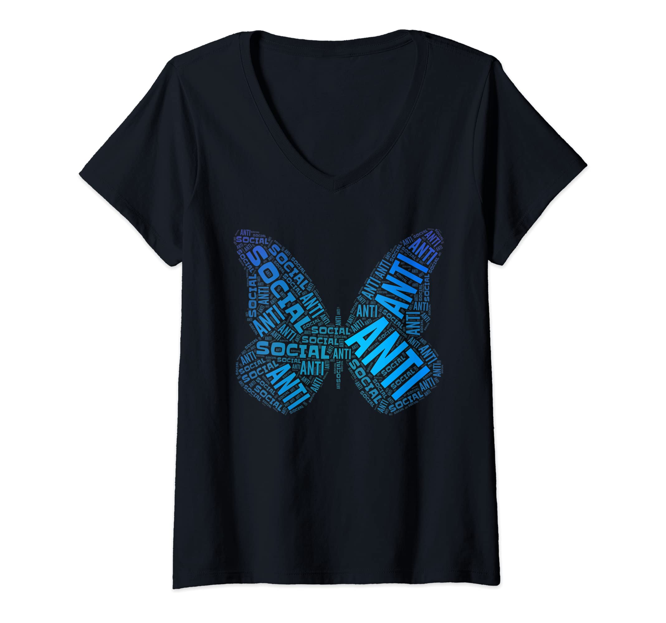 Womens Antisocial Butterfly Funny T-Shirt - Fun Novelty Design for Adults - T-Shirt, Sweatshirt, Hoodie