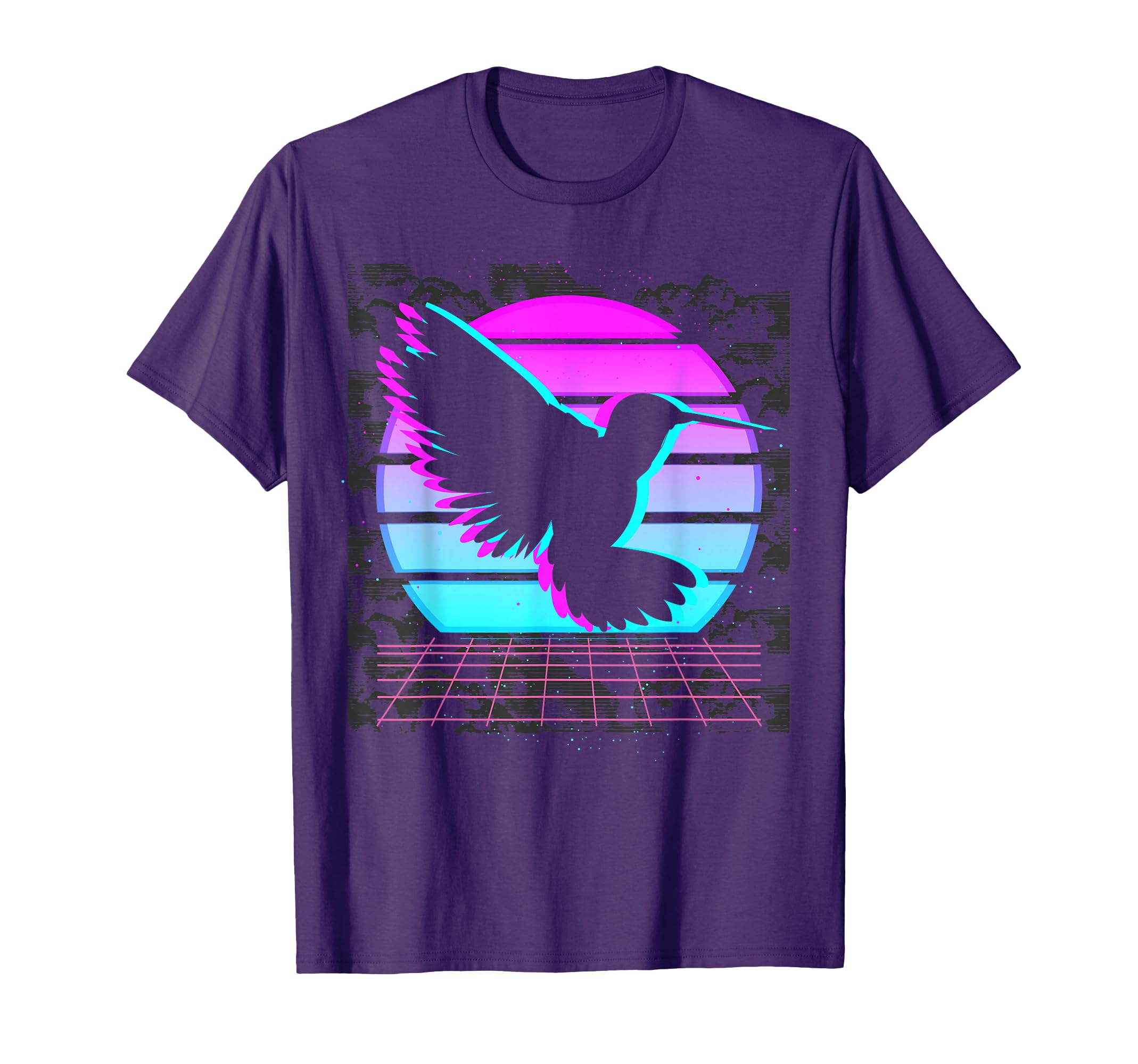 Animal Hummingbird 80S Art Synthwave T-Shirt - Novelty Apparel for Adults - T-Shirt, Sweatshirt, Hoodie