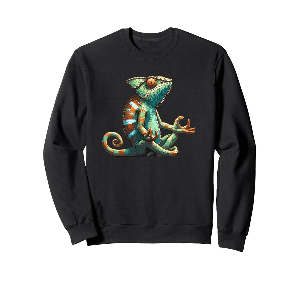 Meditation Chameleon Yoga Pose Sweatshirt - Streetwear Style for Adults - T-Shirt, Sweatshirt, Hoodie