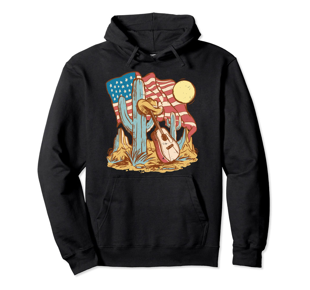 Western America Country American Flag Hoodie - Minimalist Print Unisex - T-Shirt, Sweatshirt, Hoodie