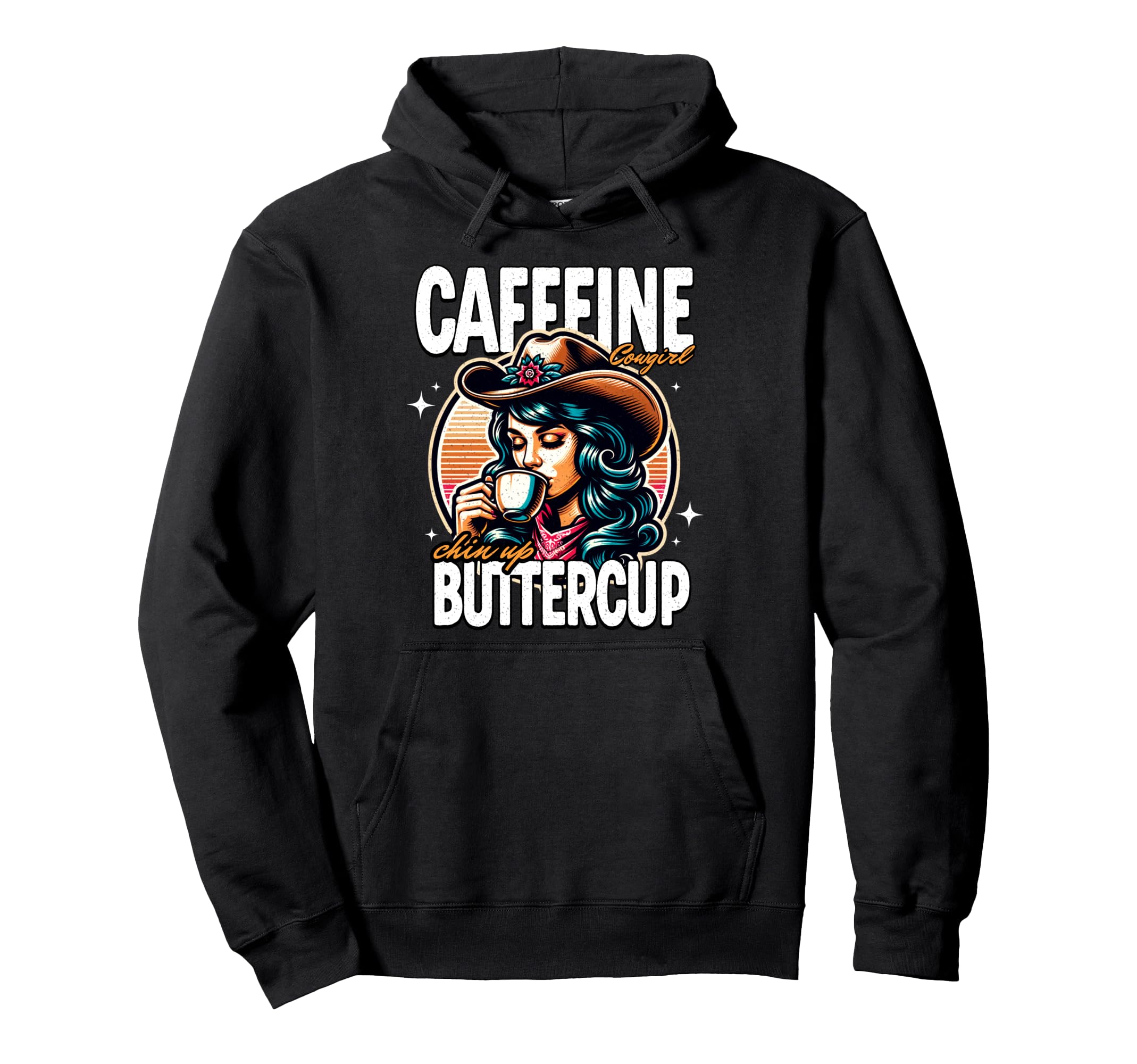 Coffee Cowgirl Western Rodeo Hoodie - Trendy Graphic for Adults - T-Shirt, Sweatshirt, Hoodie