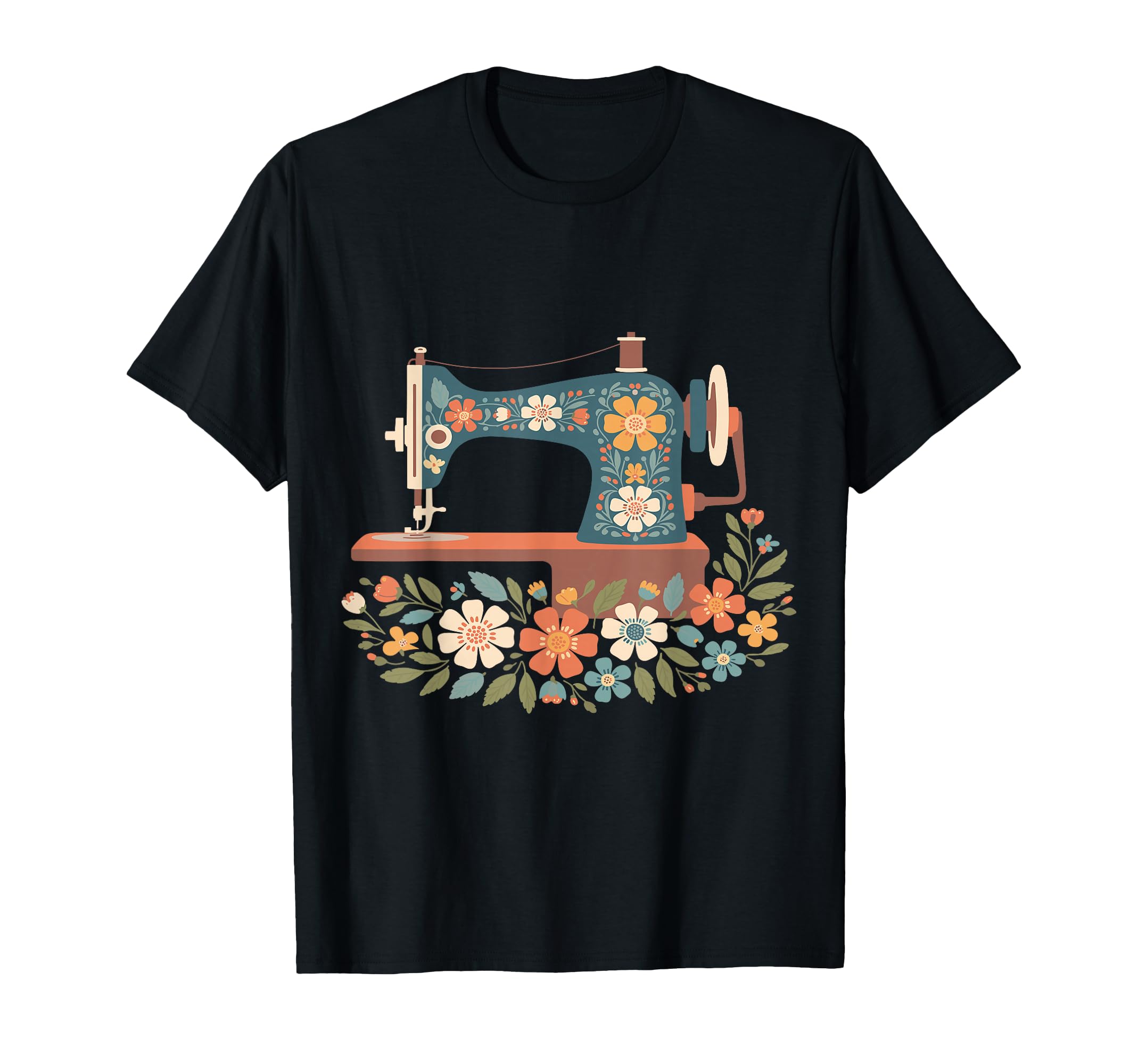 Floral Sewing Machine Sew Blessed T-Shirt - Novelty Apparel Men Women - T-Shirt, Sweatshirt, Hoodie
