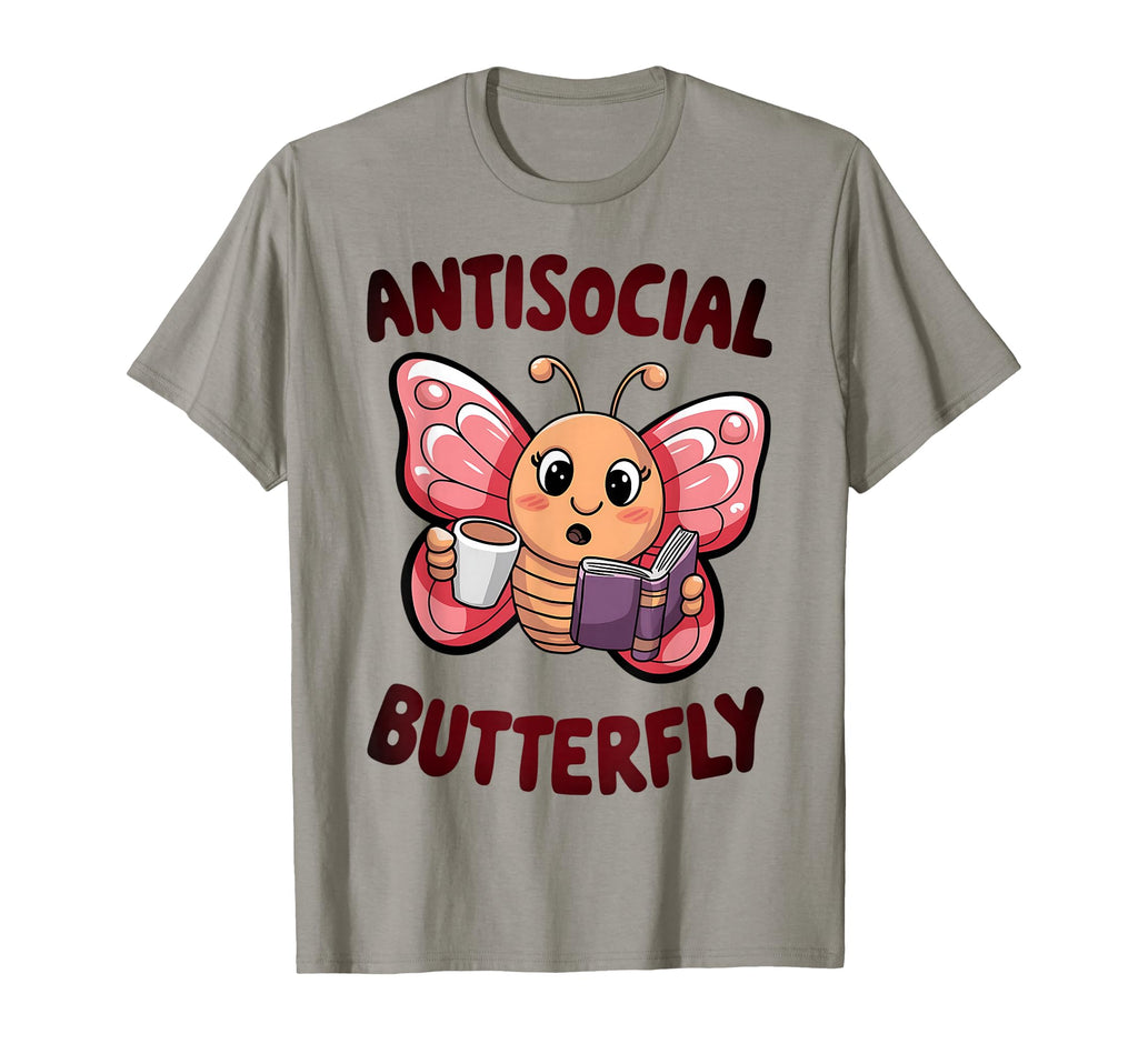 Groovy Anti Social Butterfly Ironic T-Shirt - Minimalist Print for Adults - T-Shirt, Sweatshirt, Hoodie