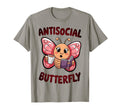 Groovy Anti Social Butterfly Ironic T-Shirt - Minimalist Print for Adults - T-Shirt, Sweatshirt, Hoodie