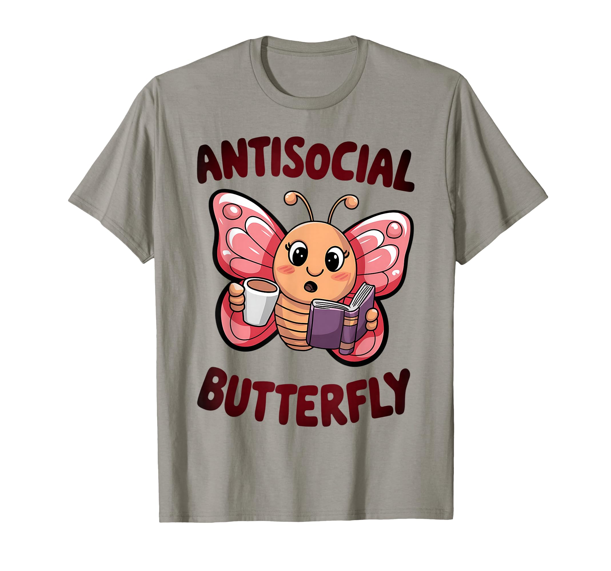 Groovy Anti Social Butterfly Ironic T-Shirt - Minimalist Print for Adults - T-Shirt, Sweatshirt, Hoodie
