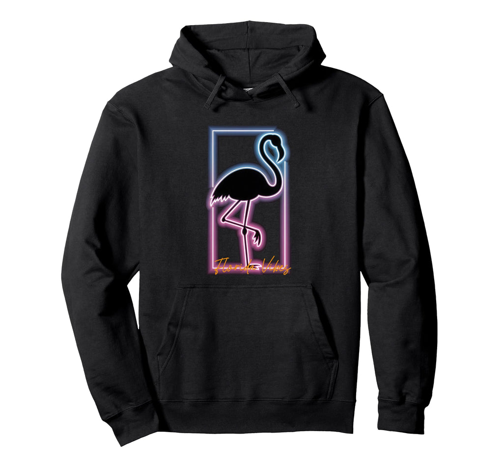 Retrowave Flamingo 1980S Synthwave Hoodie - Unique Graphic for Adults - T-Shirt, Sweatshirt, Hoodie