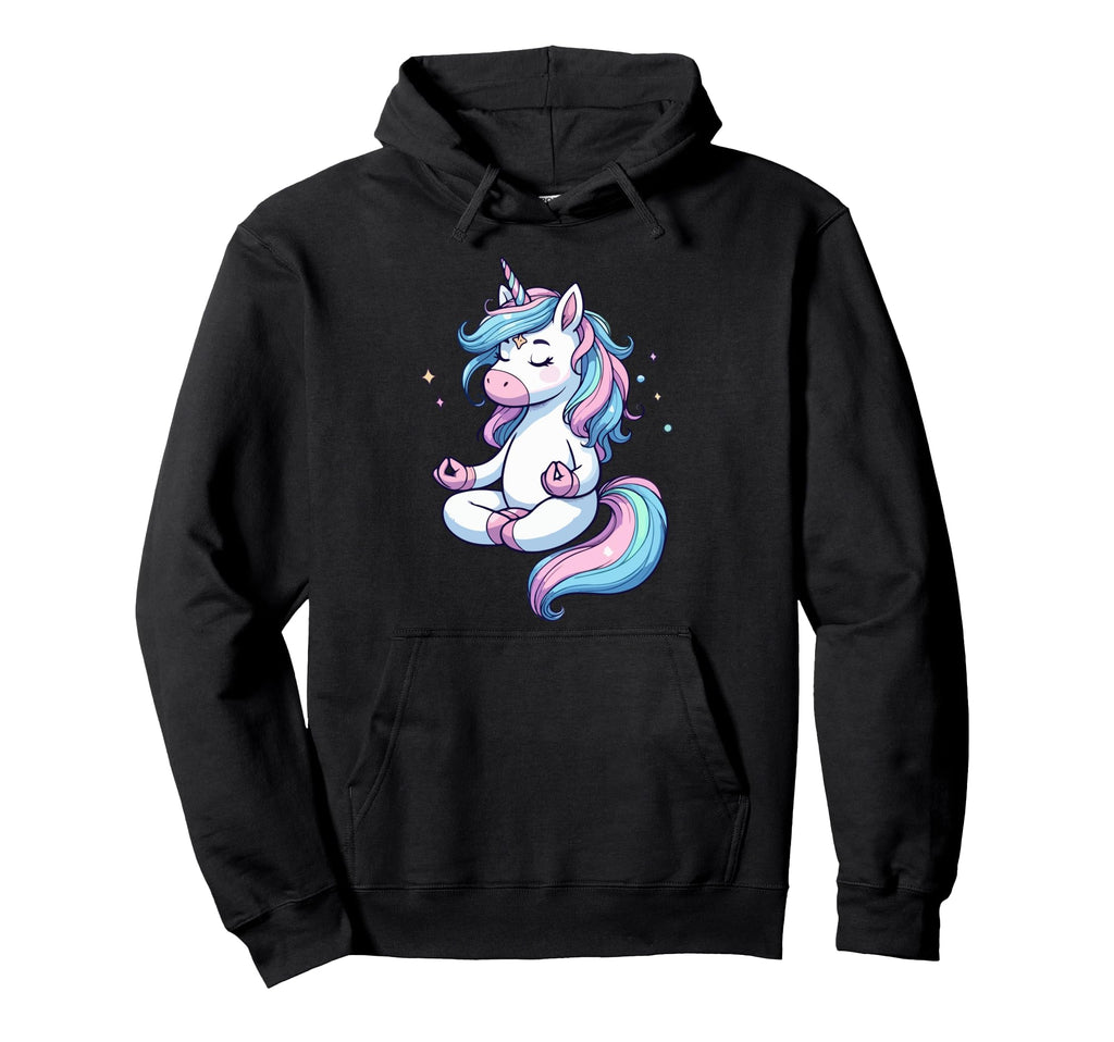 Meditation Unicorn Yoga Pose Relaxing Hoodie - Custom Art Print Men Women - T-Shirt, Sweatshirt, Hoodie