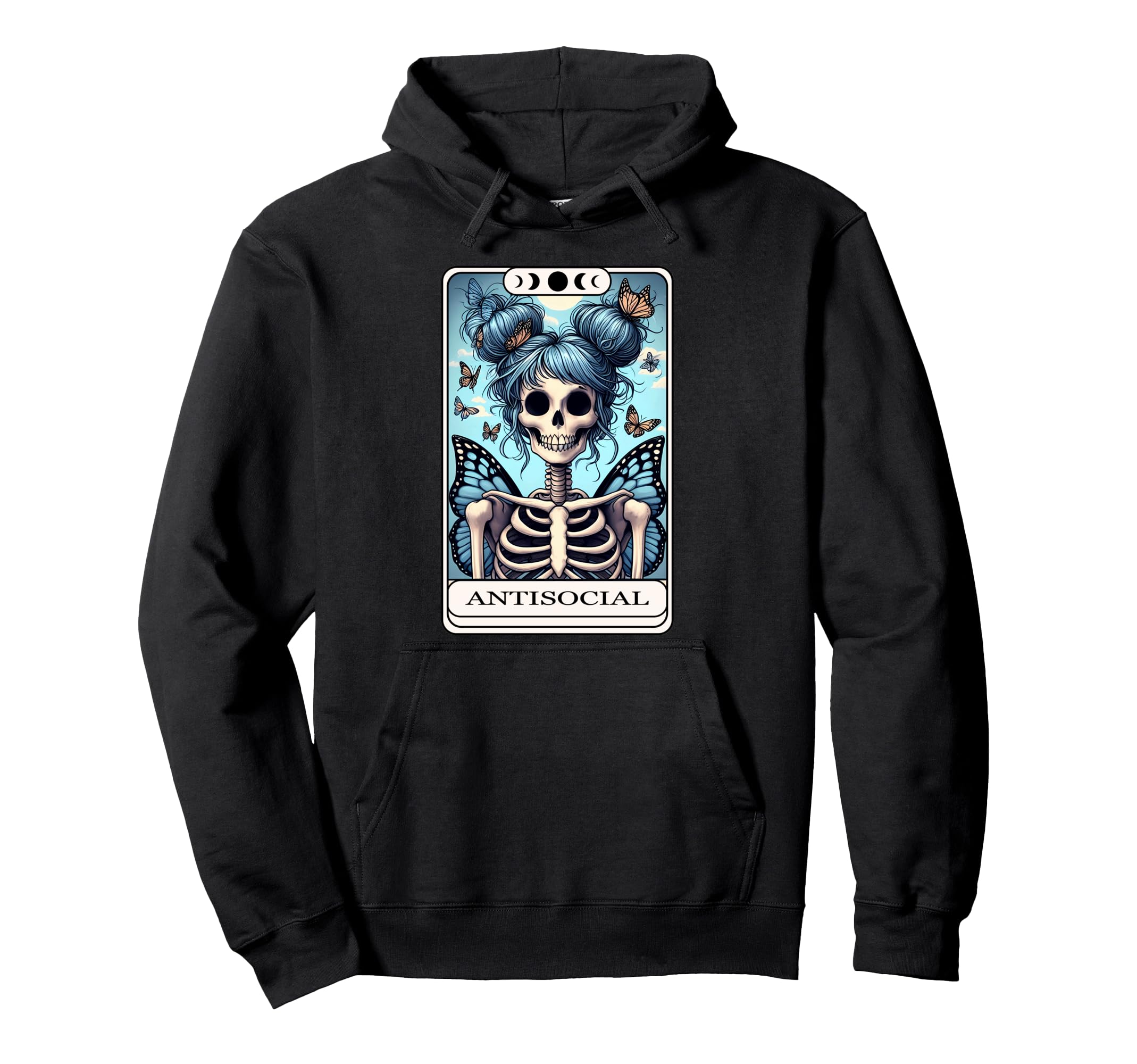 Antisocial Butterfly Tarot Card Hoodie - Streetwear Style for Adults - T-Shirt, Sweatshirt, Hoodie