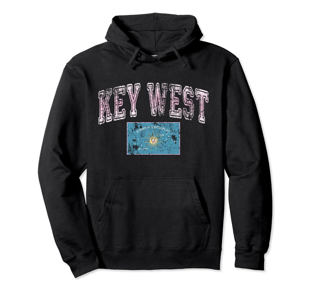 Key West Flag Florida Keys Us City State Hoodie - Novelty Apparel Men Women - T-Shirt, Sweatshirt, Hoodie