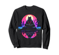 Synthwave Cat Samurai Mediation Sweatshirt - Streetwear Style for Adults - T-Shirt, Sweatshirt, Hoodie