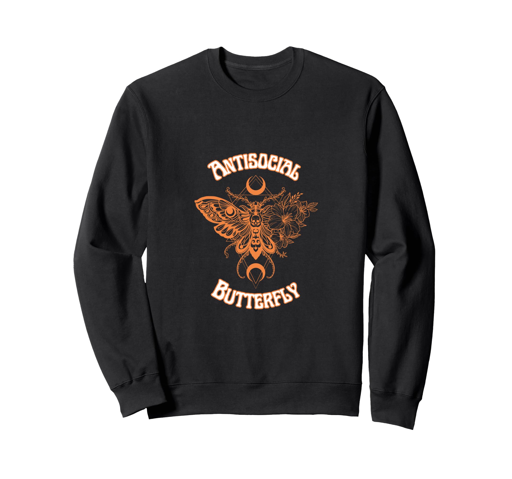 Antisocial Butterfly Death Moth Floral Sweatshirt - Graphic Print Unisex - T-Shirt, Sweatshirt, Hoodie