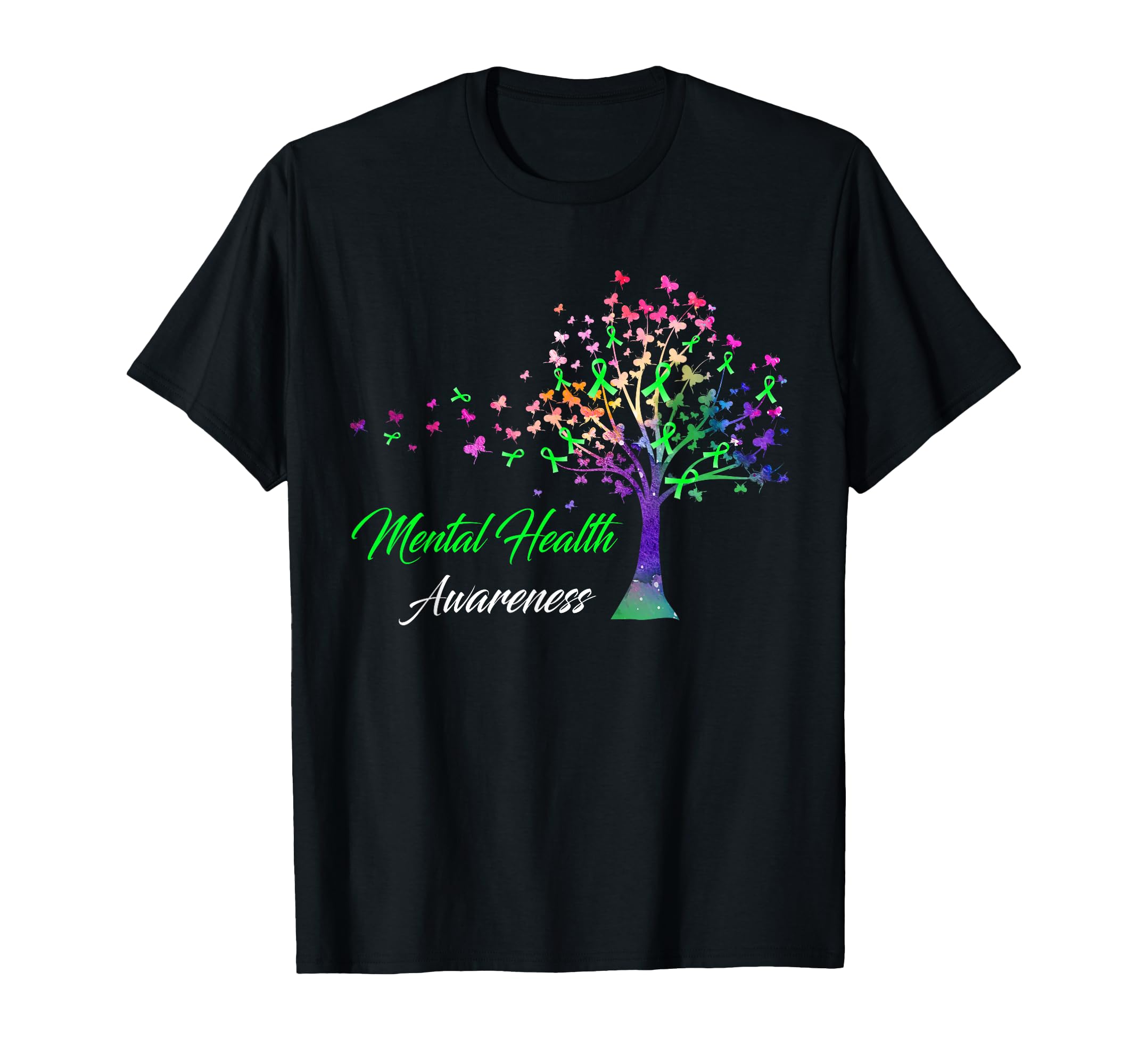 Tree Ribbon Mental Health Awareness T-Shirt - Graphic Print Unisex - T-Shirt, Sweatshirt, Hoodie