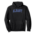 Albany Ca Distressed Blue Varsity Hoodie - Graphic Print for Adults - T-Shirt, Sweatshirt, Hoodie