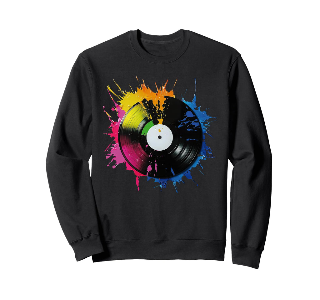 Music Lover Dj Turntable Vinyl Record Sweatshirt - Minimalist Print Unisex - T-Shirt, Sweatshirt, Hoodie