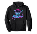 Miami Palm Trees Vaperwave Synthwave 80S Hoodie - Custom Art Print Unisex - T-Shirt, Sweatshirt, Hoodie