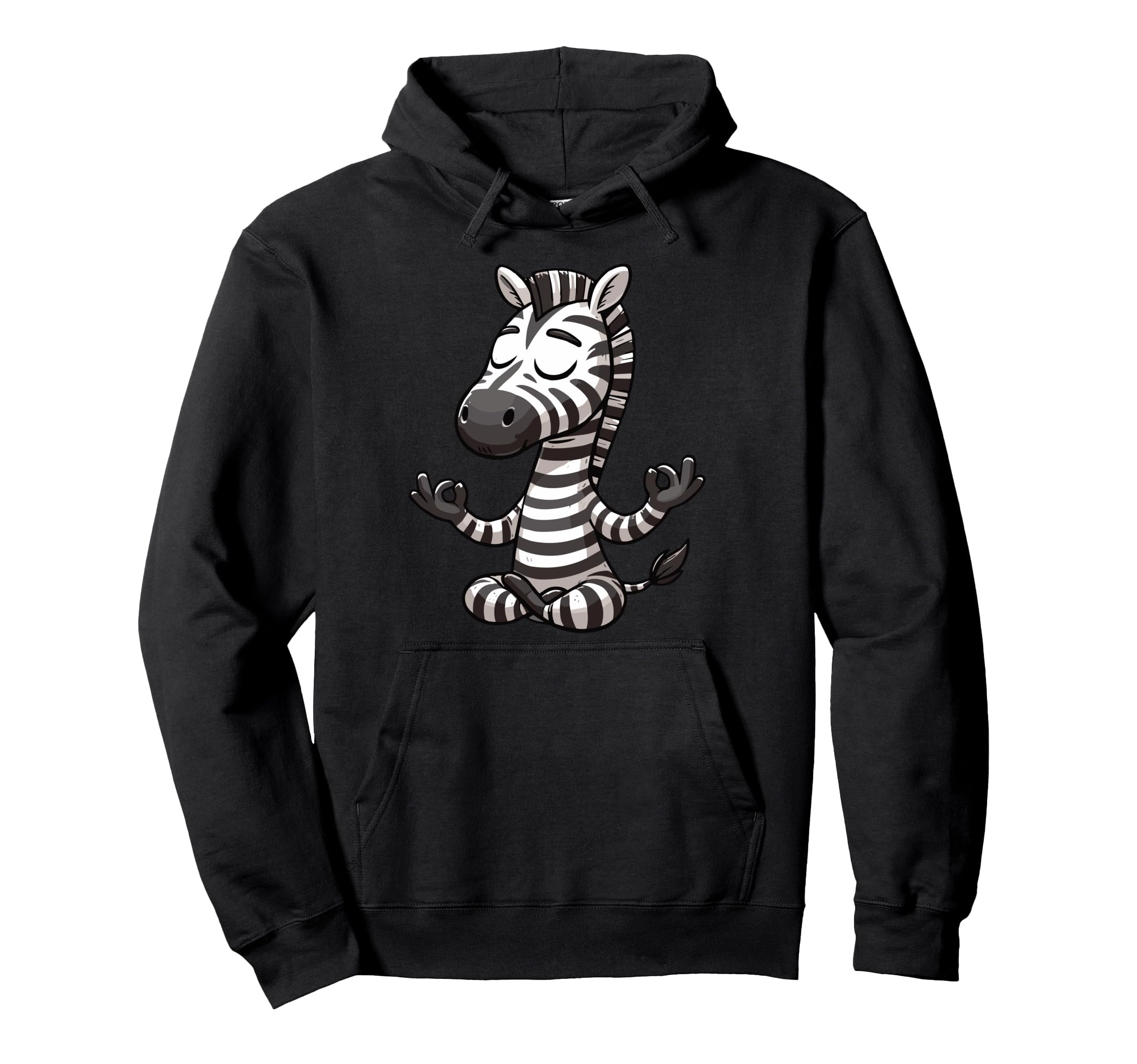 Meditation Zebra Yoga Pose Relaxing Hoodie - Trendy Graphic for Adults - T-Shirt, Sweatshirt, Hoodie