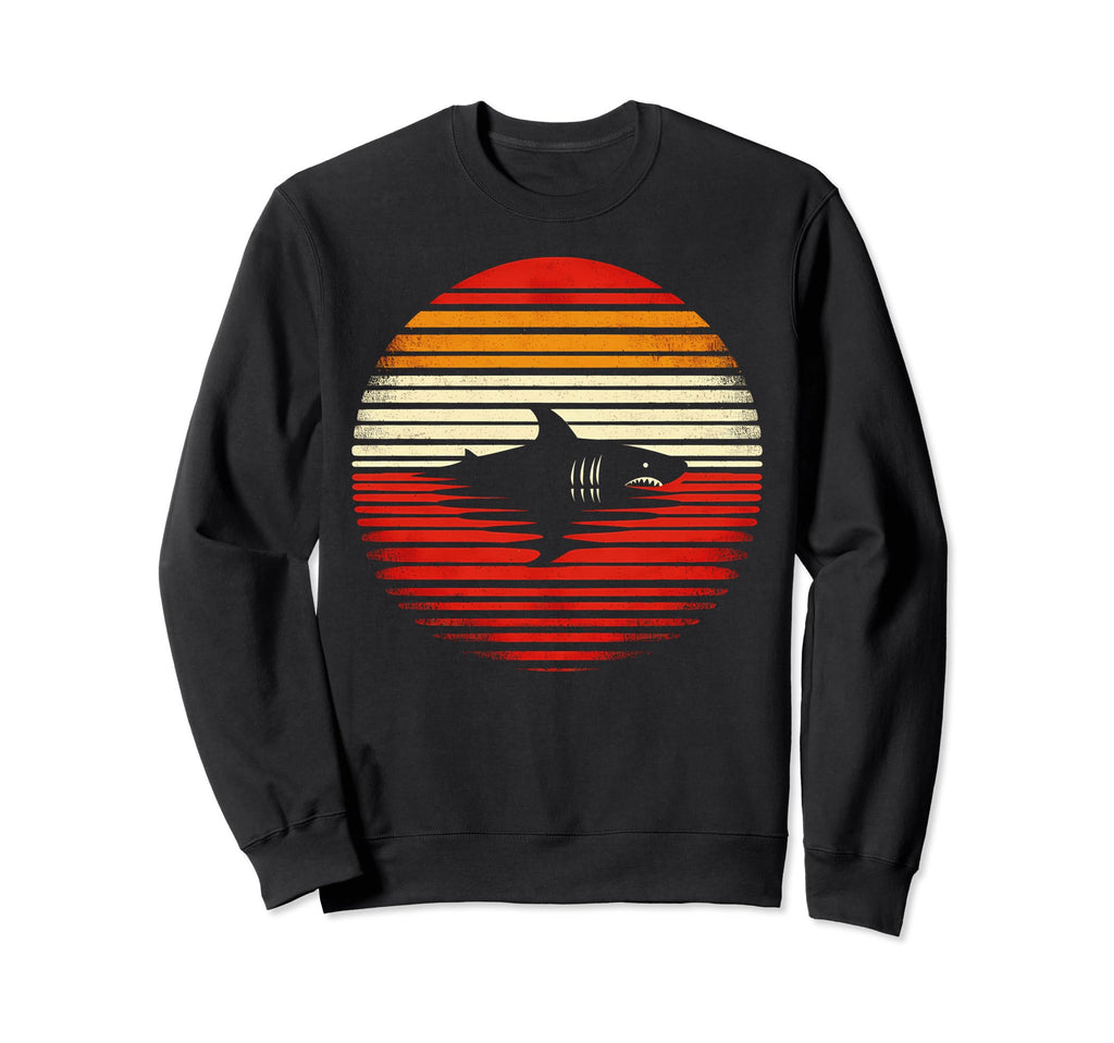 Shark Sunset Safari 70S Fishing Sweatshirt - Fun Novelty Design Unisex - T-Shirt, Sweatshirt, Hoodie